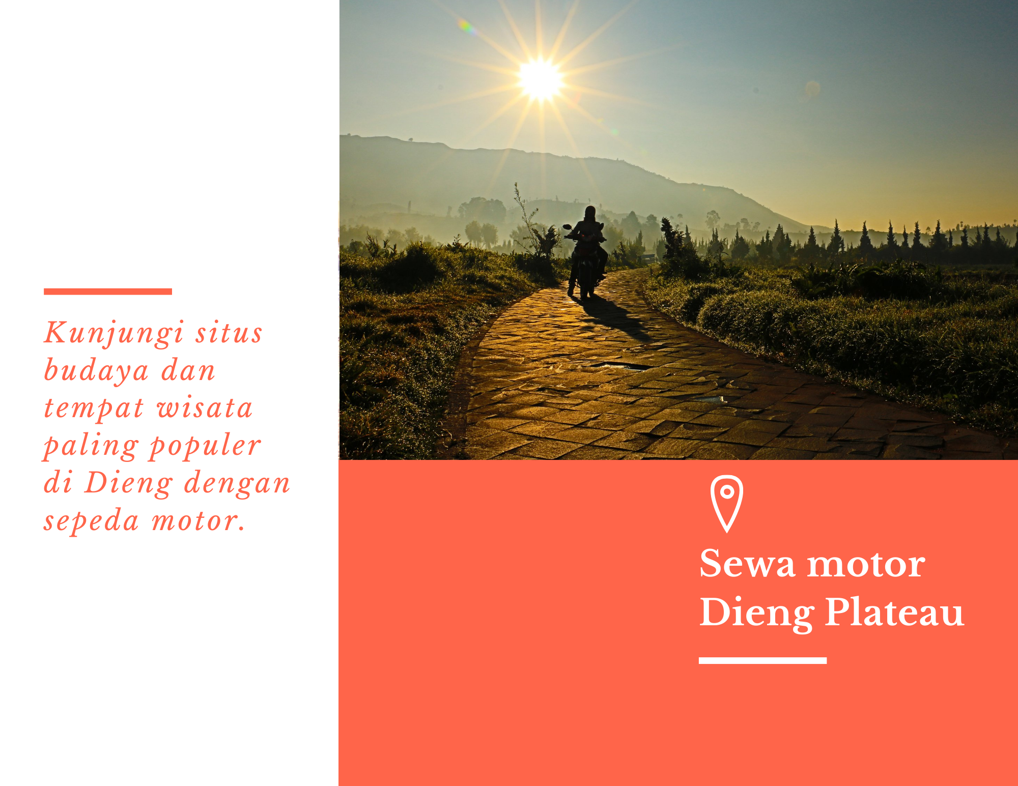 Sewa sepeda motor di Dieng